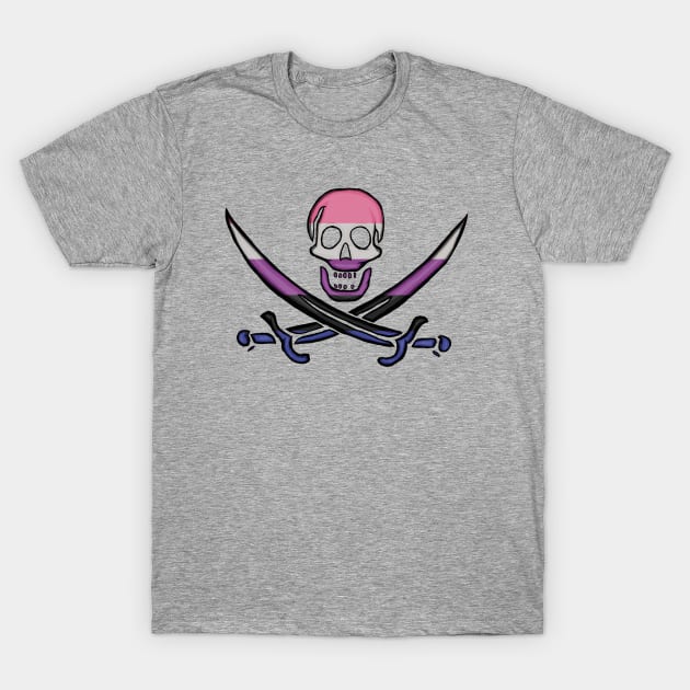 Genderfluid Pirate Pride T-Shirt by BeSmartFightDirty